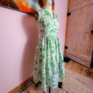 S| Green Floral Vintage Summer